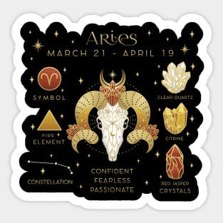 Crystal Zodiac Aries Collage Sticker